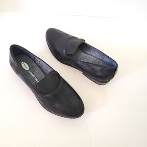 DR SCHOLL'S emperor memory foam black shiny loafers